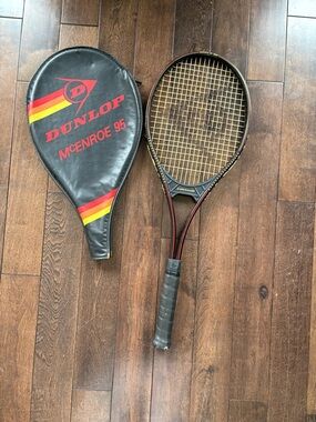 Dunlop McEnroe 95 Vintage Tennis Racket - Black & Red